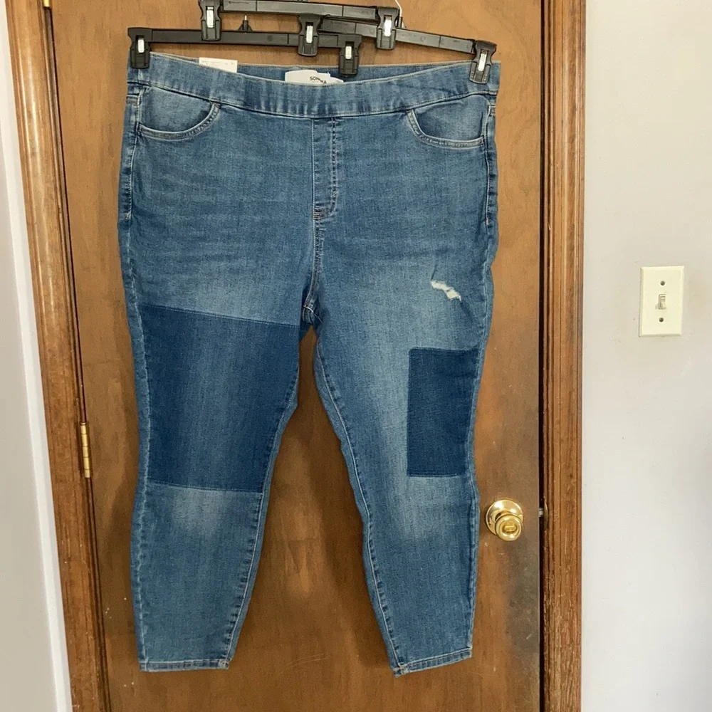 Sonoma jegging pull on with stretch faux patch print casual - Picture 11 of 17